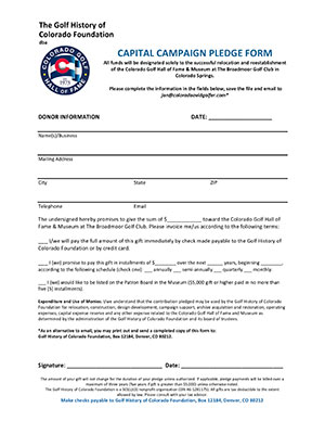 Capital Campaign Pledge Form